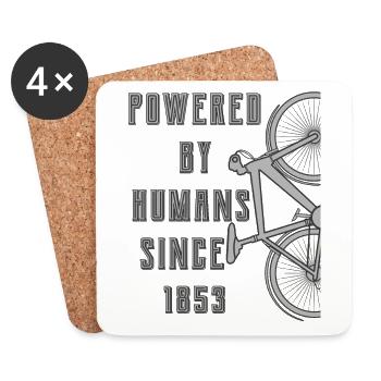 POWERED BY HUMANS SINCE 1853 - Coasters (set of 4) - white - Front