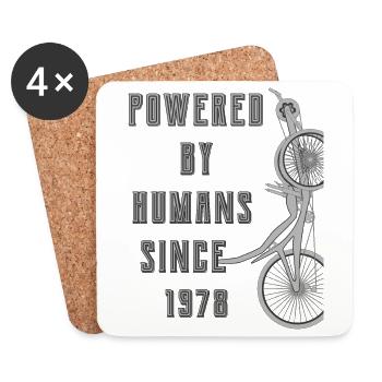 POWERED BY HUMANS SINCE 1978 - Coasters (set of 4) - white - Front