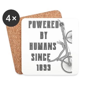 POWERED BY HUMANS SINCE 1893 - Coasters (set of 4) - white - Front