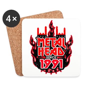 METALHEAD since 1991 - Coasters (set of 4) - white - Front