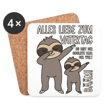 Coolster Papa der Welt - Alles Liebe zum Vatertag - Untersetzer (4er-Set) - Weiß - Vorne