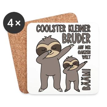 Bääm - Coolster kleiner Bruder auf der ganzen Welt - Untersetzer (4er-Set) - Weiß - Vorne
