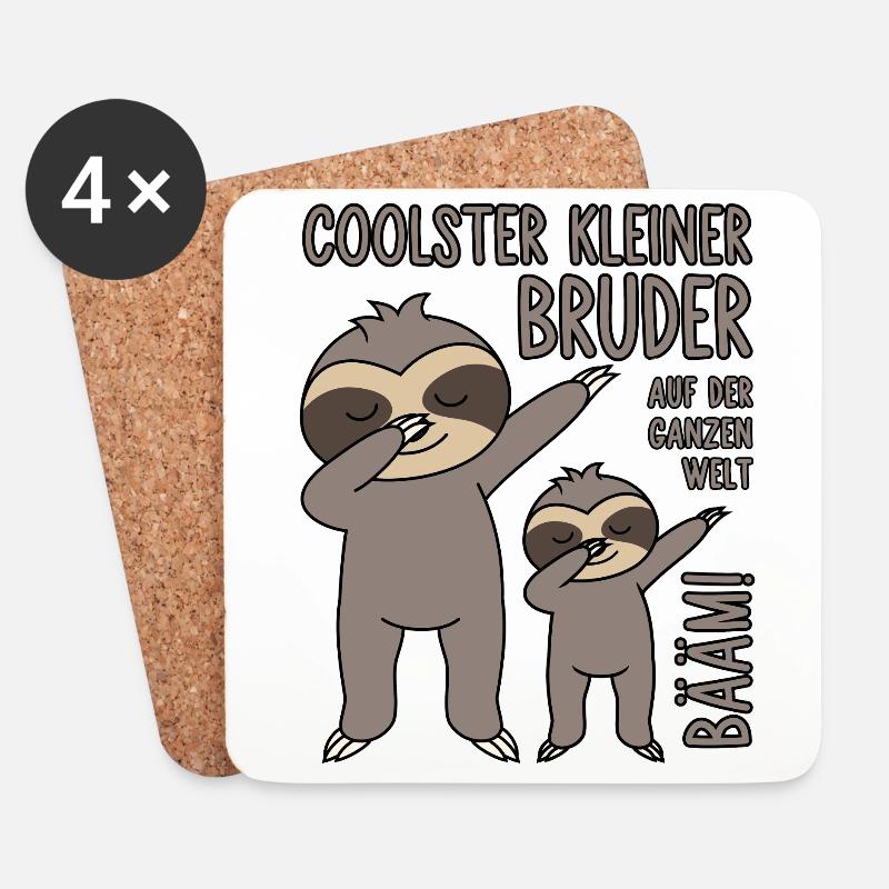 Bääm - Coolster kleiner Bruder auf der ganzen Welt - Untersetzer (4er-Set) - Weiß