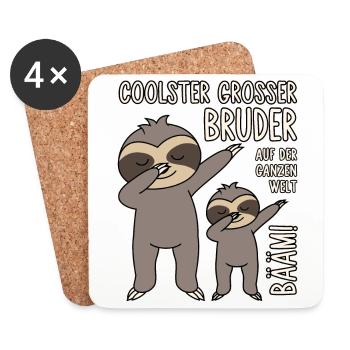 Coolster großer Bruder auf der ganzen Welt Bääm - Untersetzer (4er-Set) - Weiß - Vorne