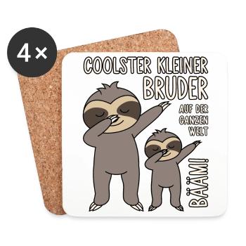 Coolster kleiner Bruder auf der ganzen Welt - Bääm - Untersetzer (4er-Set) - Weiß - Vorne