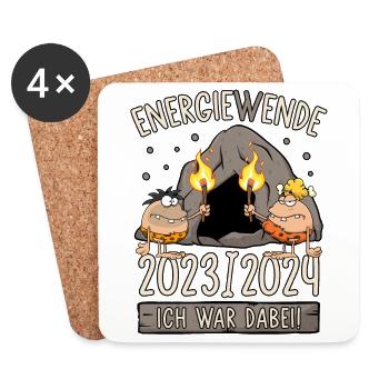 Energiewende 2023/2024 Ich war dabei Stromausfall - Untersetzer (4er-Set) - Weiß - Vorne