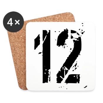 12 Nombre 12 Ans - Dessous de verre (lot de 4) - blanc - Devant