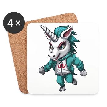 Grim Unicorn Design - Mystical Magic - Dessous de verre (lot de 4) - blanc - Devant