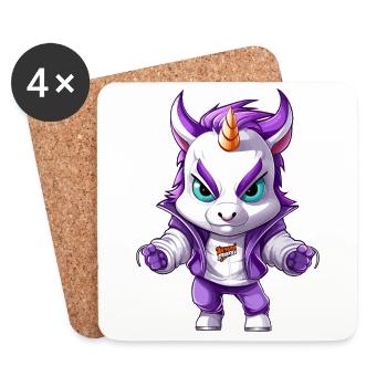 Grim Unicorn Design - Mystical Magic - Dessous de verre (lot de 4) - blanc - Devant