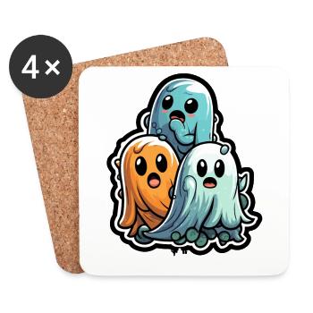 Sugary Ghost Trio Halloween Ghosts - Coasters (set of 4) - white - Front