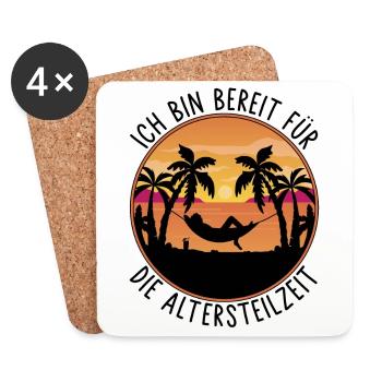 Ruhestand - Ich bin bereit für die Altersteilzeit - Untersetzer (4er-Set) - Weiß - Vorne