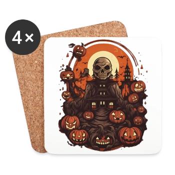 Déguisement Retro Lazy Lazy Halloween Sweet Sour - Dessous de verre (lot de 4) - blanc - Devant