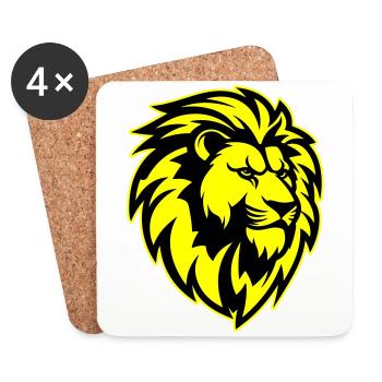 Lion Head - Coasters (set of 4) - white - Front