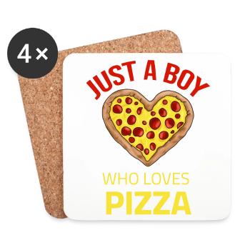 just a boy who loves pizza - Untersetzer (4er-Set) - Weiß - Vorne