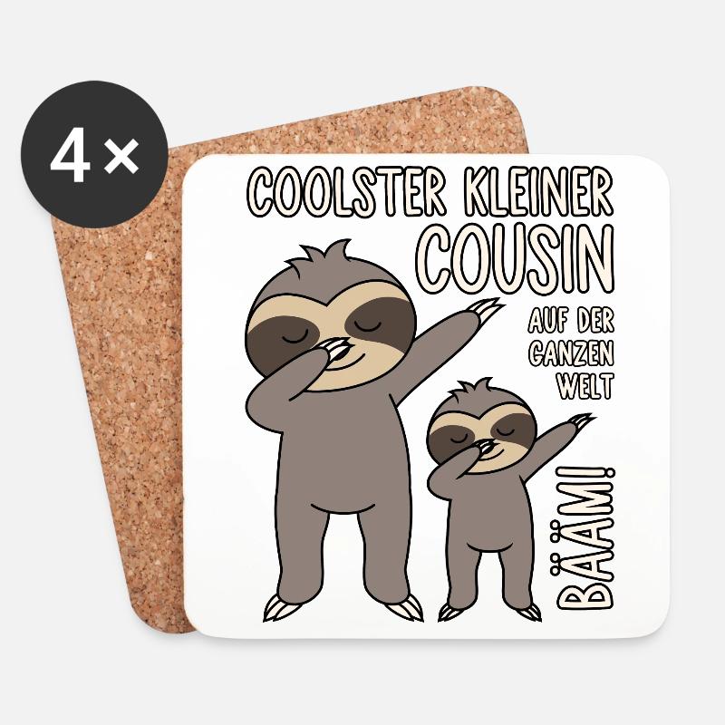 BÄÄM! Coolster Kleiner Cousin auf der ganzen Welt - Untersetzer (4er-Set) - Weiß
