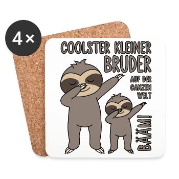 Bääm - Coolster kleiner Bruder auf der ganzen Welt - Untersetzer (4er-Set) - Weiß - Vorne