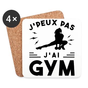 Gymnastik-Geschenk Ich kann nicht ins Fitnessstudio - Untersetzer (4er-Set) - Weiß - Vorne