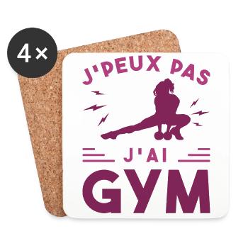 Gymnastik-Geschenk Ich kann nicht ins Fitnessstudio - Untersetzer (4er-Set) - Weiß - Vorne