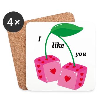 I like you. - Coasters (set of 4) - white - Front