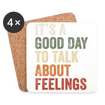 Its A Good Day to Talk About Feeling Mental Health - Dessous de verre (lot de 4) - blanc - Devant