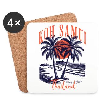 Plage de Koh Samui Thailand - Dessous de verre (lot de 4) - blanc - Devant
