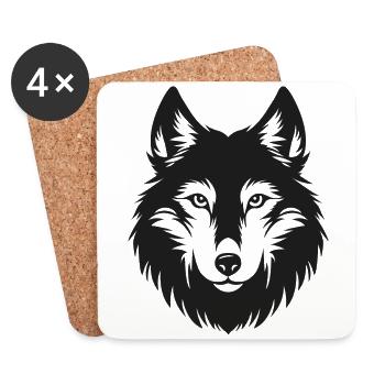 Wolf - Untersetzer (4er-Set) - Weiß - Vorne