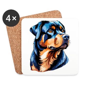 Rottweiler Watercolors - Coasters (set of 4) - white - Front