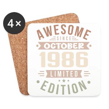 Légende Depuis Octobre 1986 Anniversaire Octobre 1986 - Dessous de verre (lot de 4) - blanc - Devant