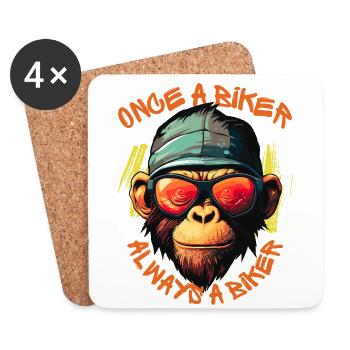 Once A Biker - Always A Biker - Coasters (set of 4) - white - Front
