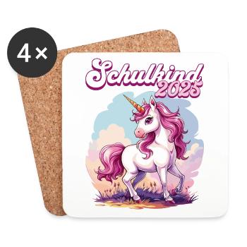 School Child 2025 Unicorn Enrollment School Student - Coasters (set of 4) - white - Front
