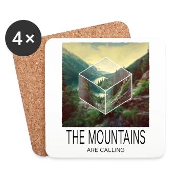 Montagne Montagnes Alpinisme Randonnée Escalade Nature - Dessous de verre (lot de 4) - blanc - Devant