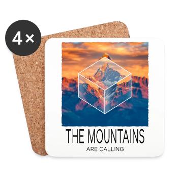 Montagne Montagnes Alpinisme Randonnée Escalade Nature - Dessous de verre (lot de 4) - blanc - Devant