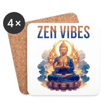 Buddha Buddhism Religion Spiritual Meditation - Coasters (set of 4) - white - Front