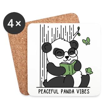Peaceful Panda Vibes - Coasters (set of 4) - white - Front