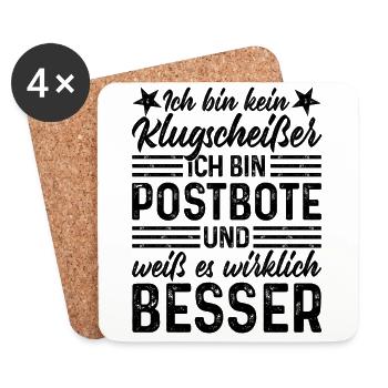 Postbote - Untersetzer (4er-Set) - Weiß - Vorne