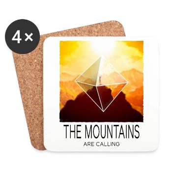 Montagne Montagnes Alpinisme Randonnée Escalade Nature - Dessous de verre (lot de 4) - blanc - Devant