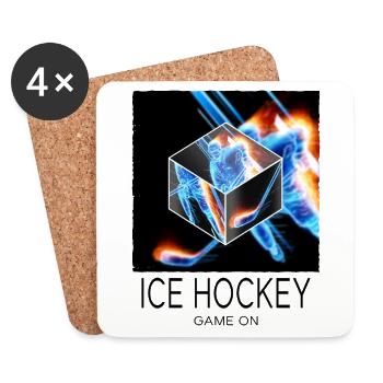 Eishockey Spieler Sport Fan Team Vintage Retro - Untersetzer (4er-Set) - Weiß - Vorne