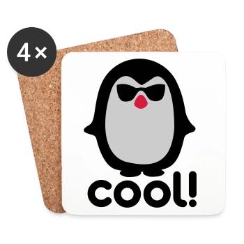 Cool pinguin - Coasters (set of 4) - white - Front