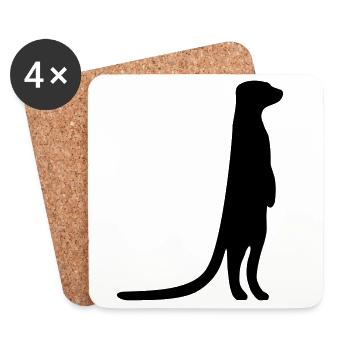 funny meerkat curious animal - Coasters (set of 4) - white - Front