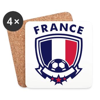 Football Emblem (France) - Coasters (set of 4) - white - Front