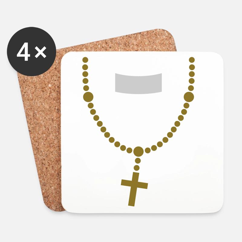 large_please_priest_vector - Dessous de verre (lot de 4) - blanc