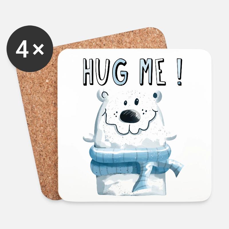 Hug Me Eisbär - Bären - Bär - Kinder - Baby - Süss - Untersetzer (4er-Set) - Weiß