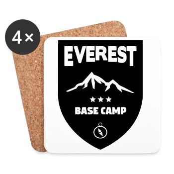 Mount Everest Basecamp - Coasters (set of 4) - white - Front