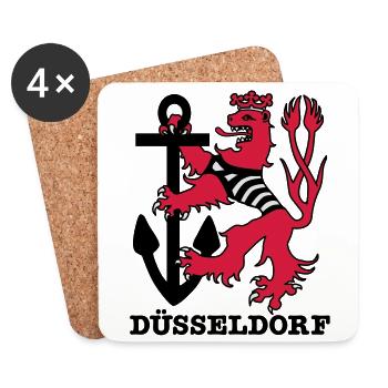 Duesseldorf Dusseldorf Düsseldorf Maritim Loewe - Coasters (set of 4) - white - Front