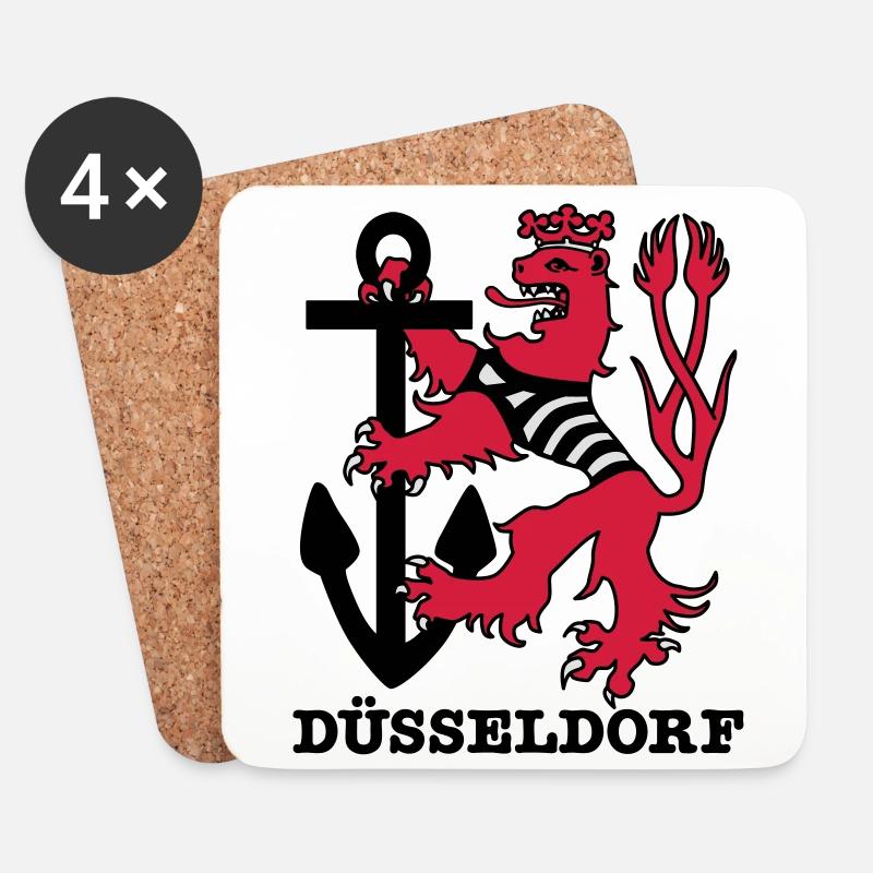 Duesseldorf Düsseldorf Düsseldorfer Loewe Maritim - Untersetzer (4er-Set) - Weiß