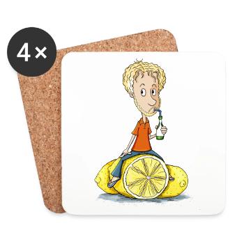 Gibt Dir das Leben Zitronen... - Untersetzer (4er-Set) - Weiß - Vorne