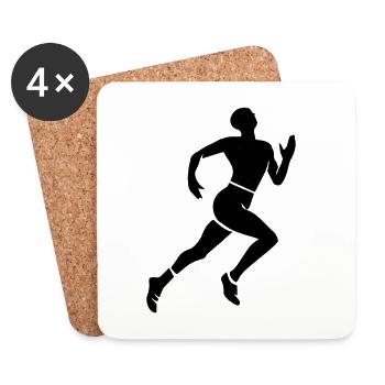 Leichtathletik - Untersetzer (4er-Set) - Weiß - Vorne