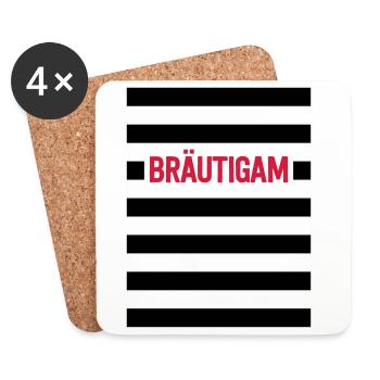 Groom - strip bachelor party - Coasters (set of 4) - white - Front