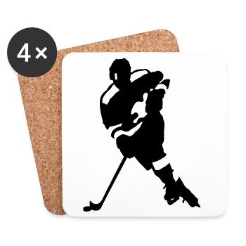 eishockey_1 - Dessous de verre (lot de 4) - blanc - Devant