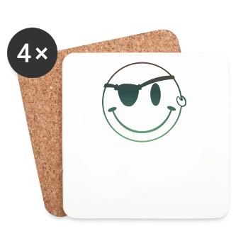 pirate - Dessous de verre (lot de 4) - blanc - Devant
